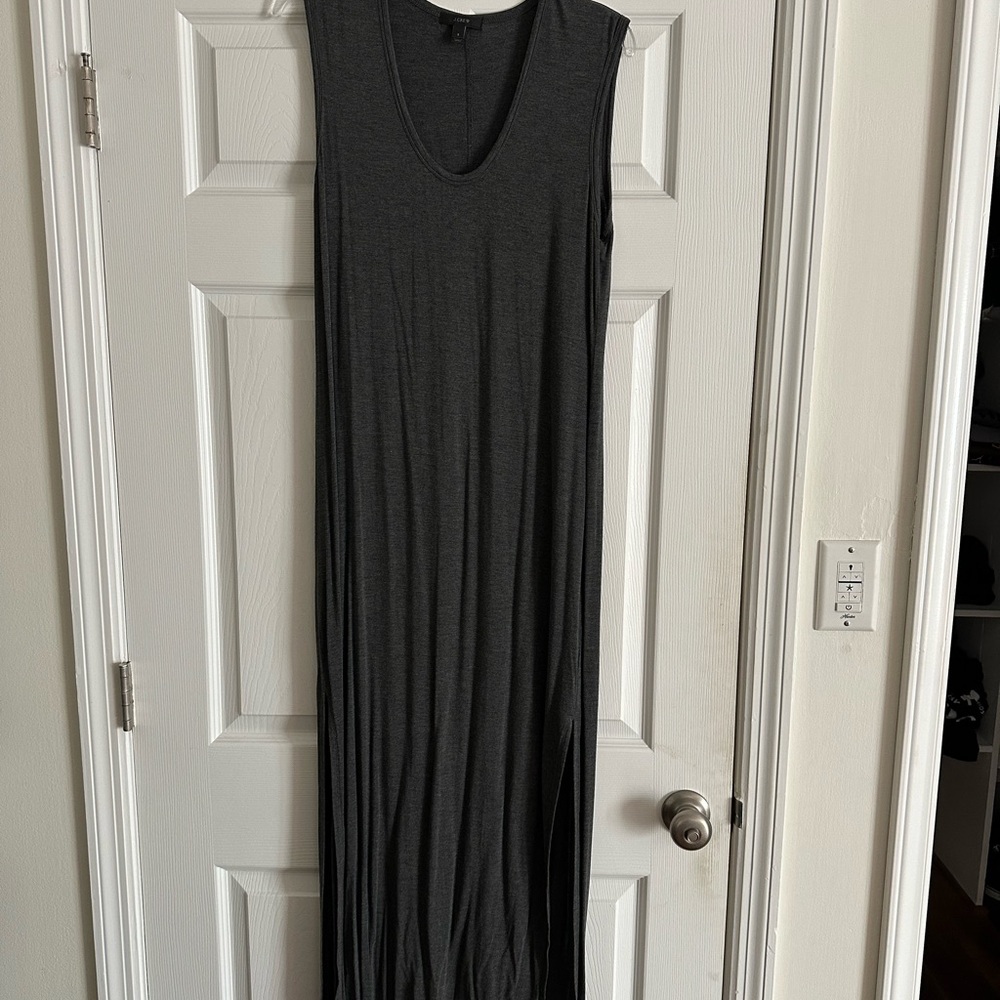 J. Crew Sleeveless Charcoal Black Maxi Dress